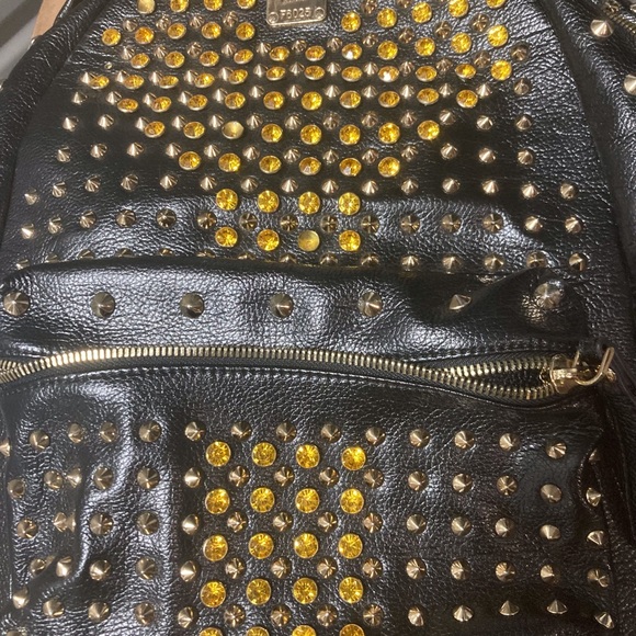 Swarovski yellow crystal studded backpack and it’s mini me! MCM - Picture 4 of 13